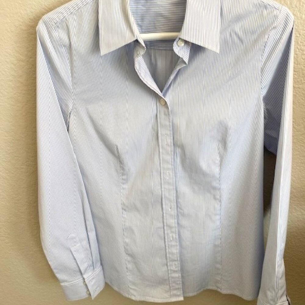 Fitted striped cotton shirt, Size 8